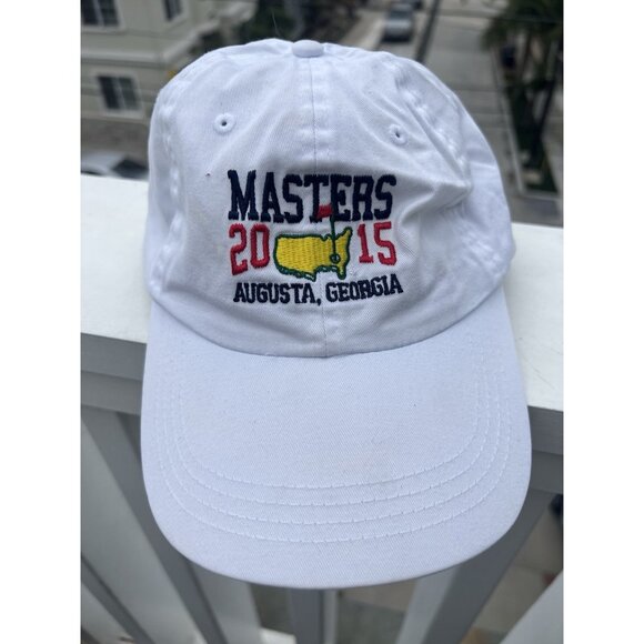Masters 2015 Augusta National DATED white golf cotton cap slideback embroidered - Picture 1 of 11